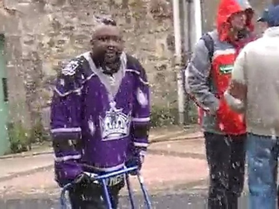 Marché sous la neige