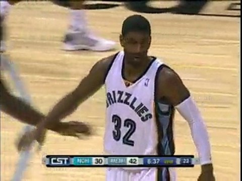O.J. Mayo gets the steal and then throws down the two-hand j