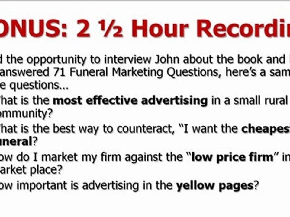 Funeral Home Cremation Marketing Plan by John Callaghan