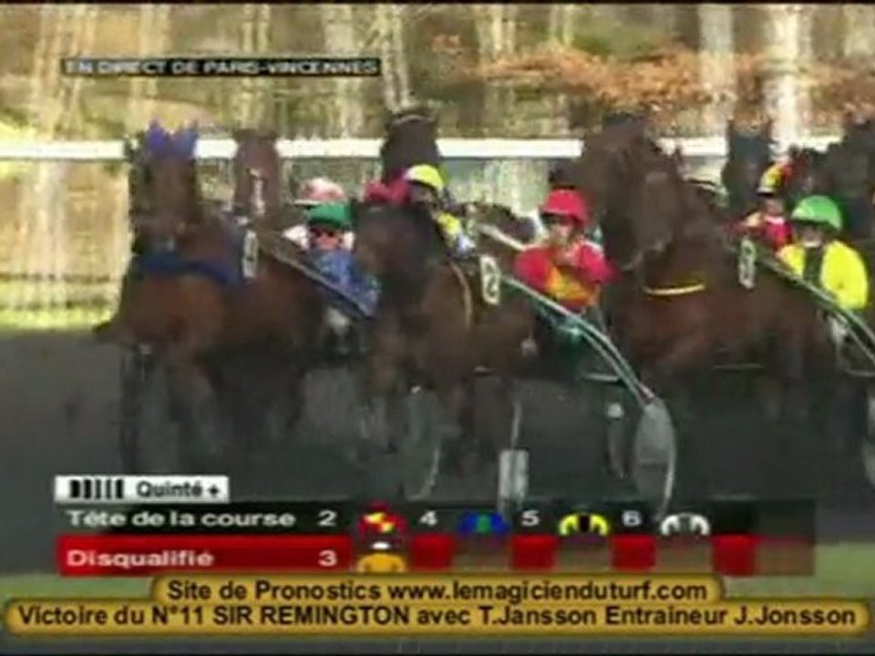 vidéo Quinté  Vincennes  PRIX DE LA CHARTRE SUR LE LOIR