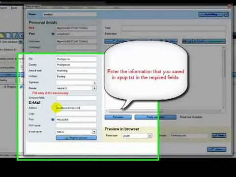 Xrumer Tutorial Update Email Settings