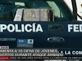 Suman 16 muertos tras ataque a jóvenes en México
