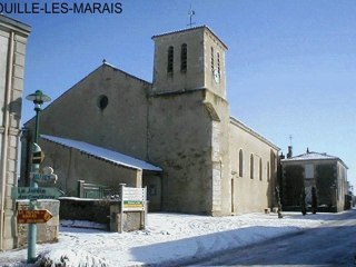 Canton de Chaillé-les-Marais dans le Sud Vendée enneigé