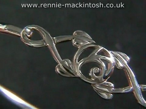 Sterling silver Charles Rennie Mackintosh bangle DWA369