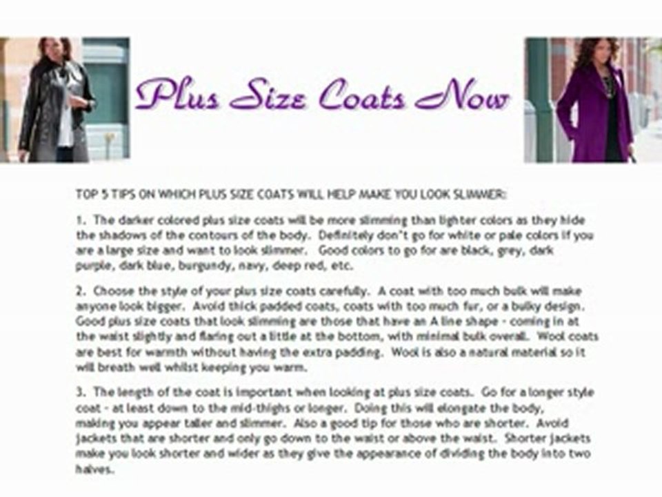 Plus size coats
