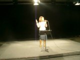 at t.v station singing; written new song 