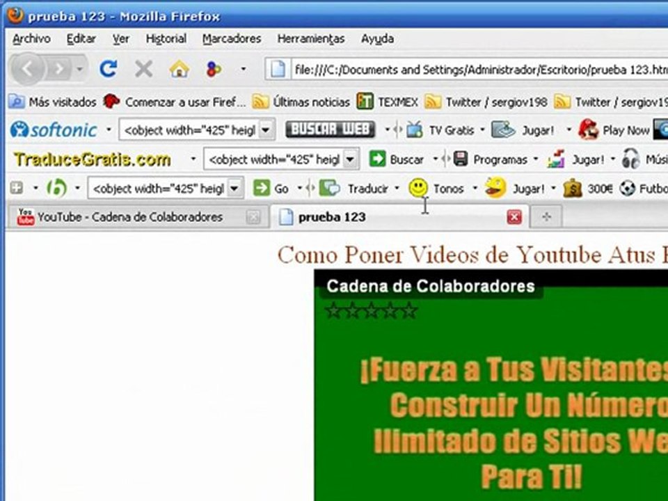 Como Poner videos de Youtube Atus Paginas Web