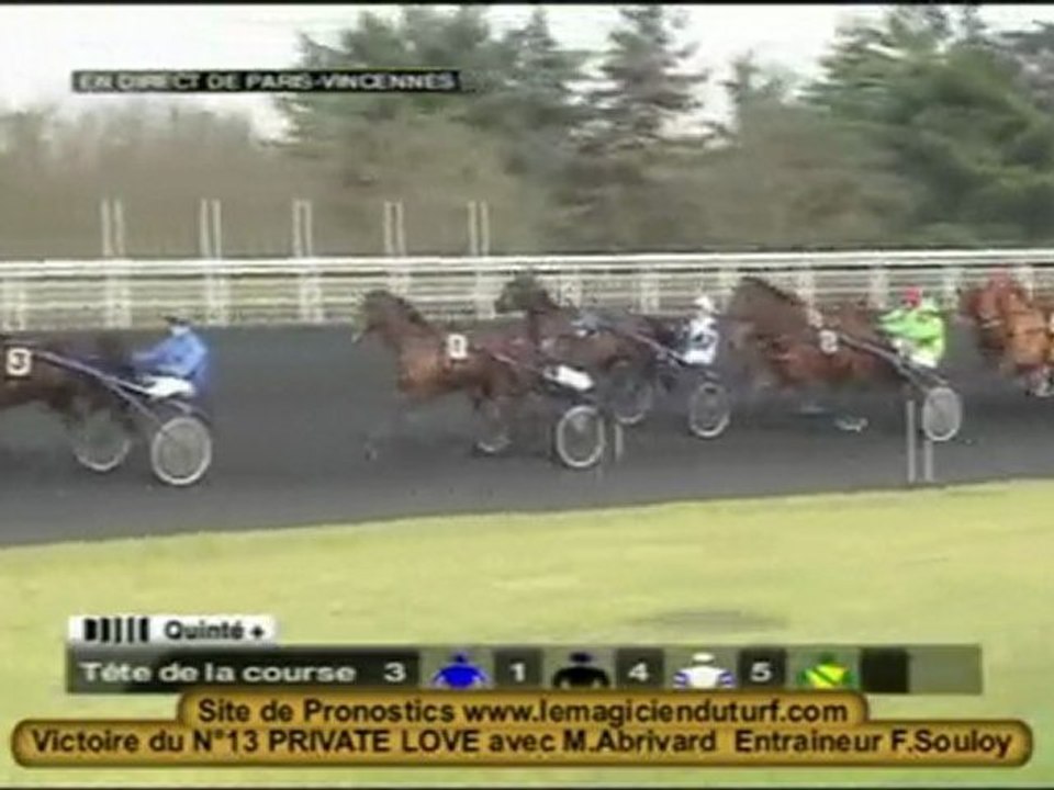 vidéo  Quinté à Vincennes 4 février 2010 PRIX DE LANGEAIS