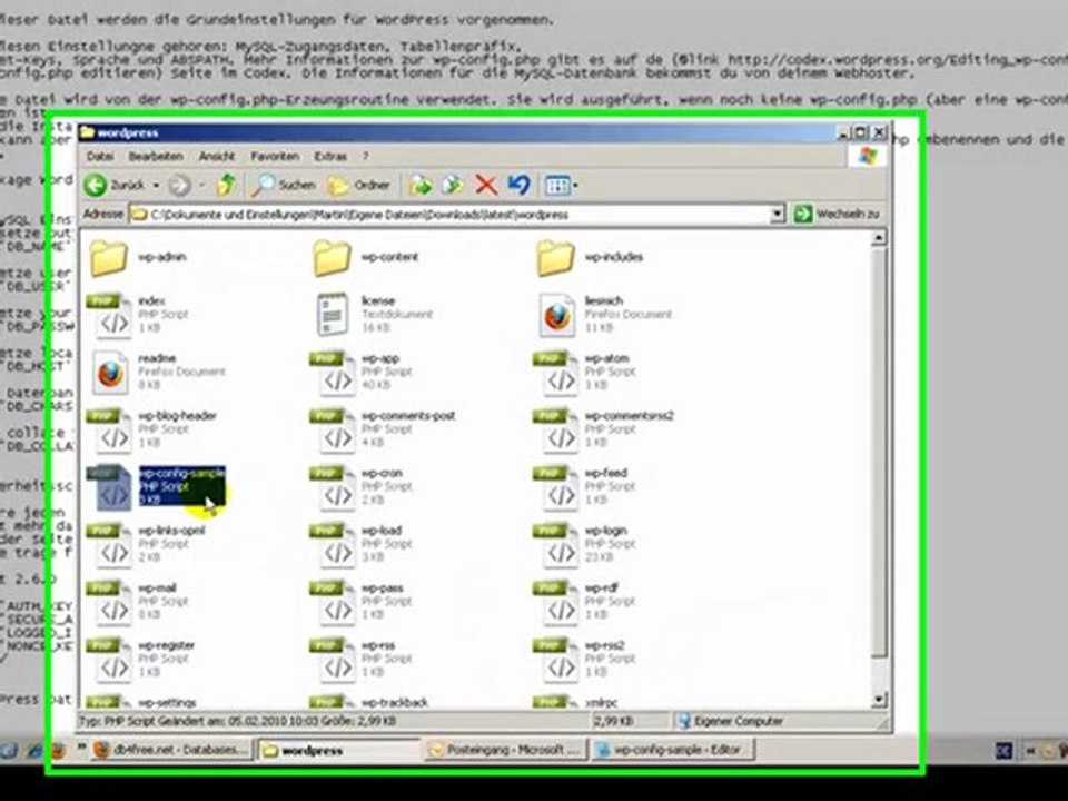 Datenbank für Wordpress anlegen