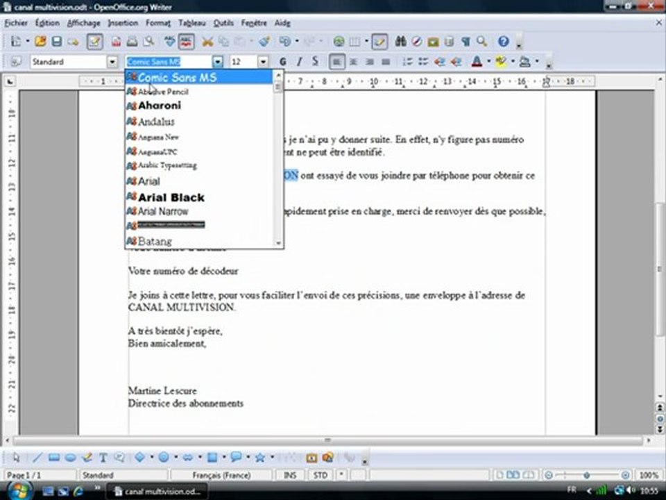 Traitement Texte 1.6 "Mise en forme de police de caractère"