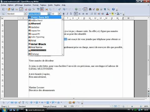 Traitement Texte 1.6 Mise en forme de police de caractère