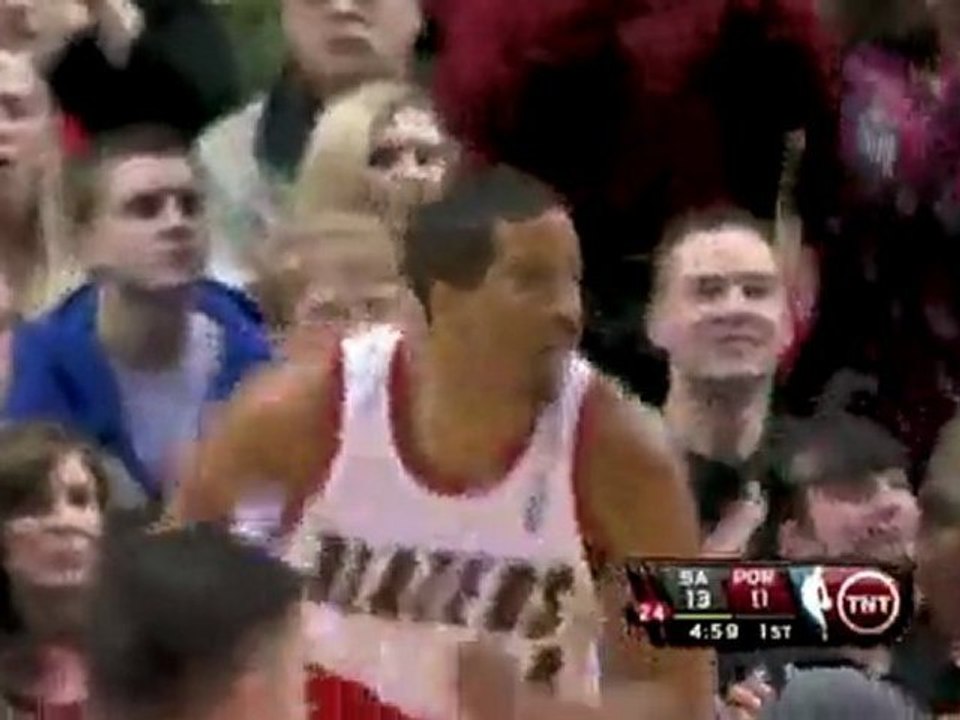Andre Miller grabs the loose ball and fires down the court,
