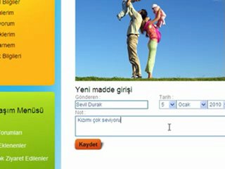 İşte Benim Dünyam - Sevdiklerim Bilgi Girişi