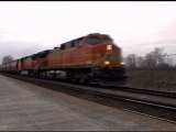 BNSF #5350 W/ a Grain Train
