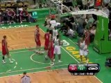 Rajon Rondo hits Ray Allen with a nice behind-the-back dish.