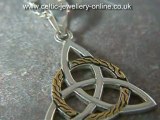 Silver With Gold Plated Detail Celtic Necklace DWA372