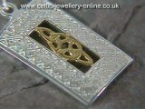 Silver With Gold Plated Detail Celtic Necklace DWA373