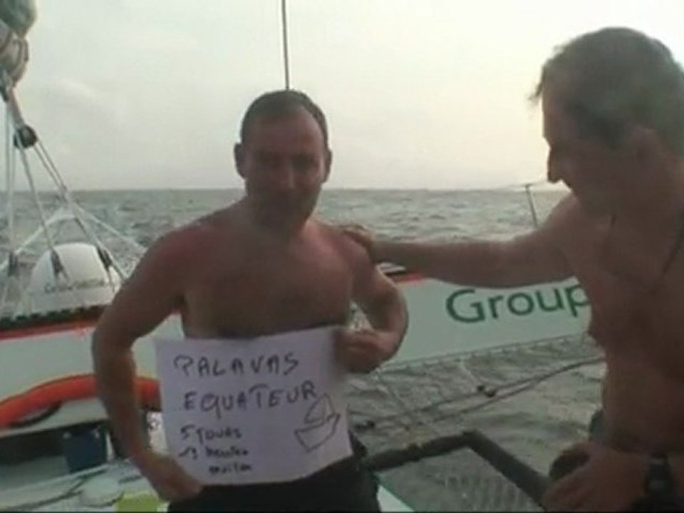 Jules Verne 2010 / Passage de l'équateur à bord de Groupama