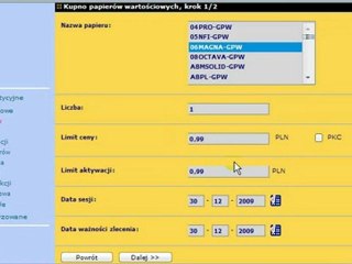 E-makler - składanie zleceń giełdowych