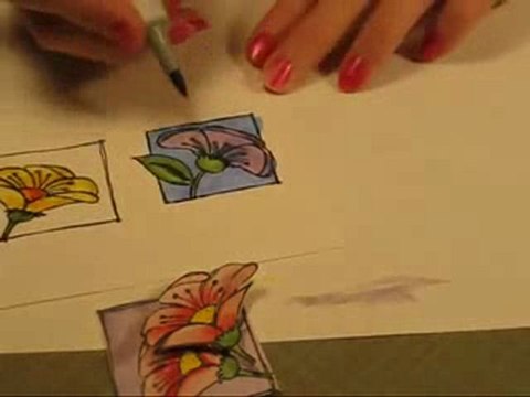 How to Use Copic Markers Coloring a 3D Rubber Stamped Flower