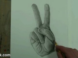 Draw the Hand (Peace Sign) Step by Step