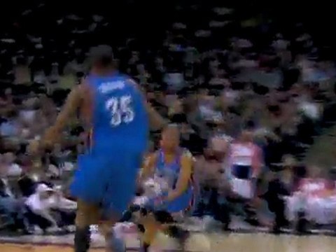 Russell Westbrook steals the pass, he dishes to Kevin Durant