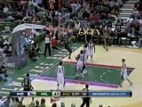 Dahntay Jones gets the alley-oop pass and throws it down.Dah