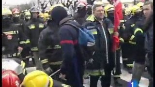 Manifestation suite à privatisation des pompiers espagnols