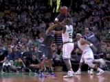 Paul Pierce gets a tough shot to fall going up and under on