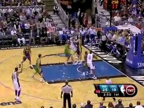 Vince Carter takes it strong to the hole and Dwight Howard f