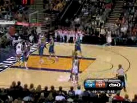 Monta Ellis drains a three-pointer off the behind the back p