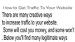 Increase Web Site Traffic | Get Instant Increased Website