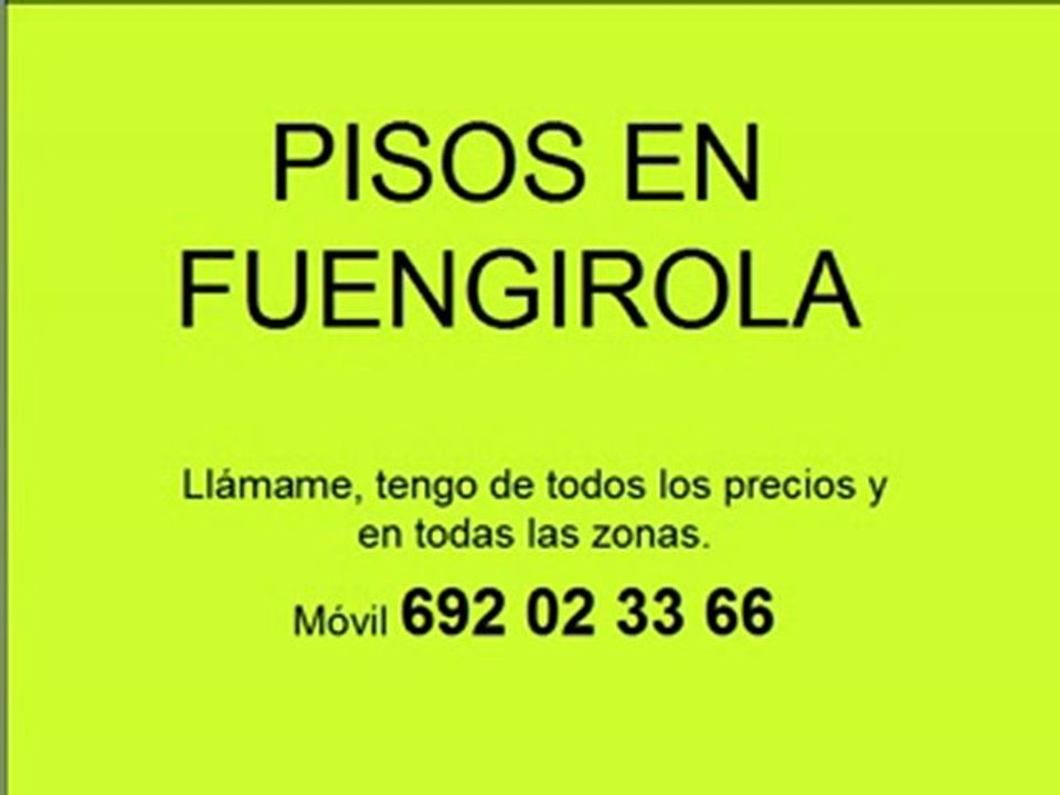 Pisos en Fuengirola. Pisos en alquiler y venta