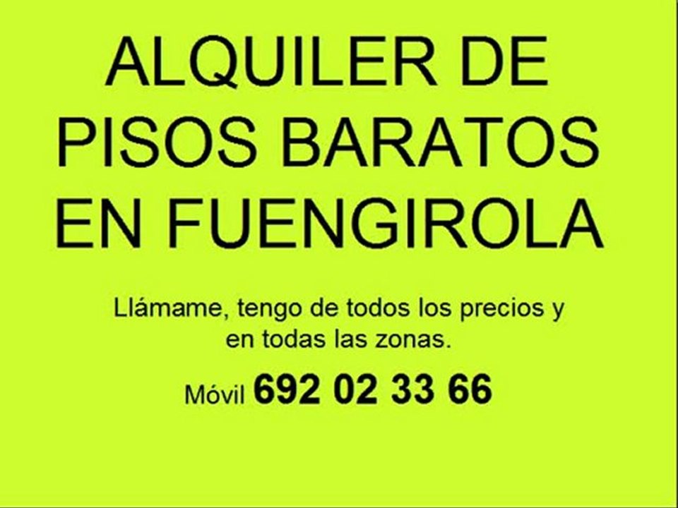 Alquiler de pisos baratos en Fuengirola