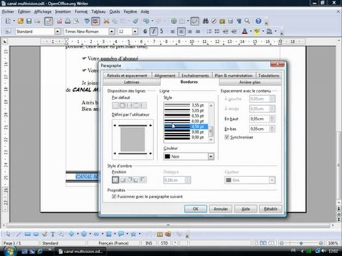 Traitement Texte 1.10 Les bordures