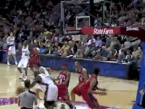 Shaq gets the steal and hands it off to LeBron James who fin