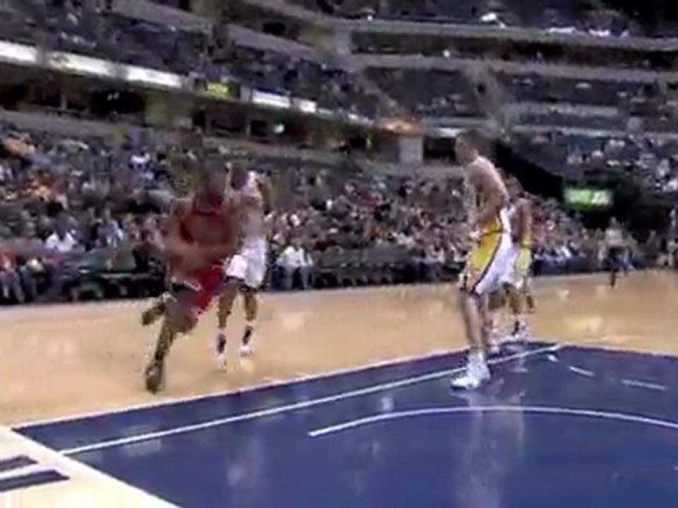 John Salmons drives to the hole and throws it down.