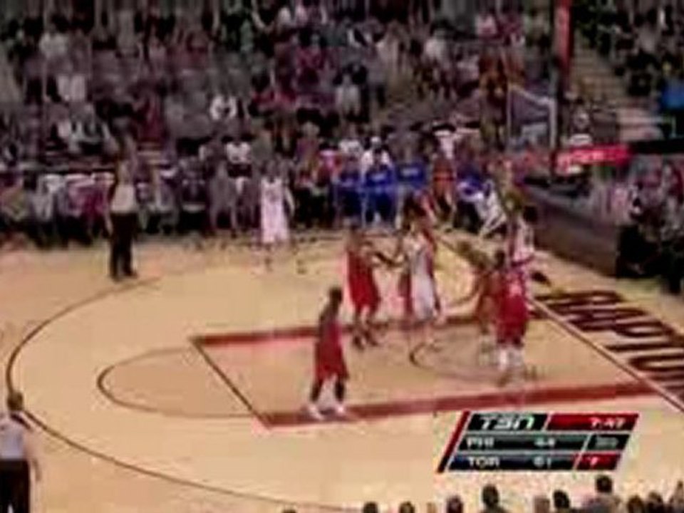 Chris Bosh spins by Marreese Speights and finishes the play