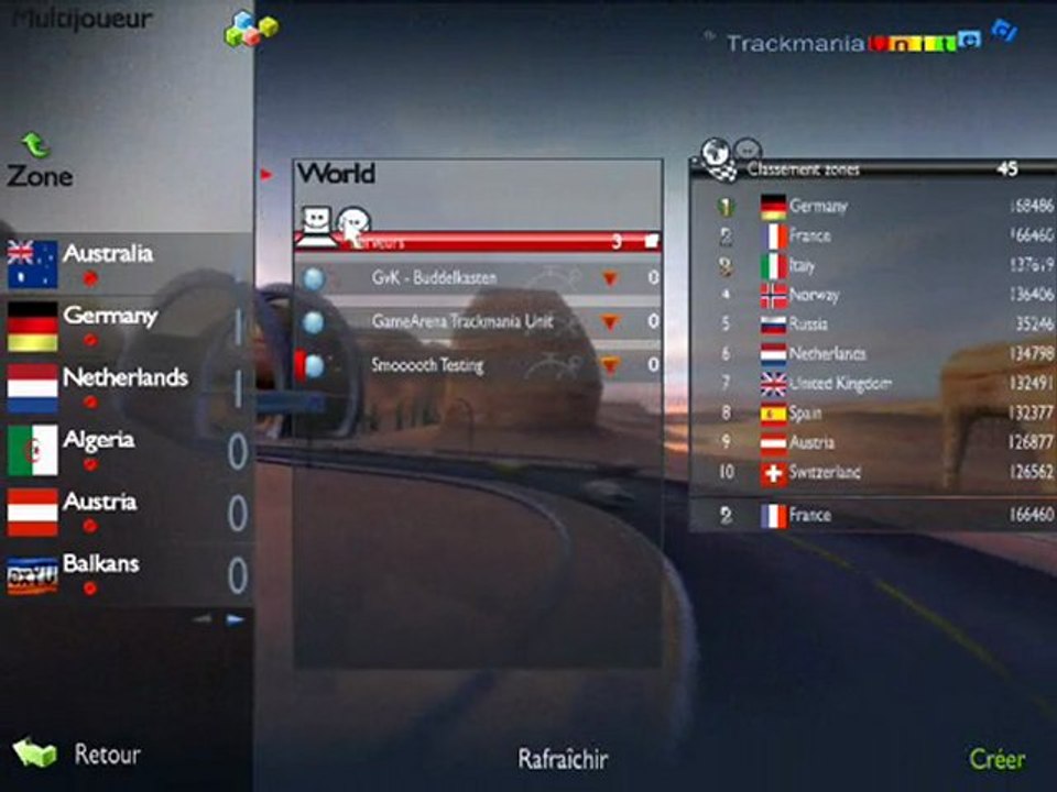 Le mode Multijoueur de Trackmania United d'aujourd'hui