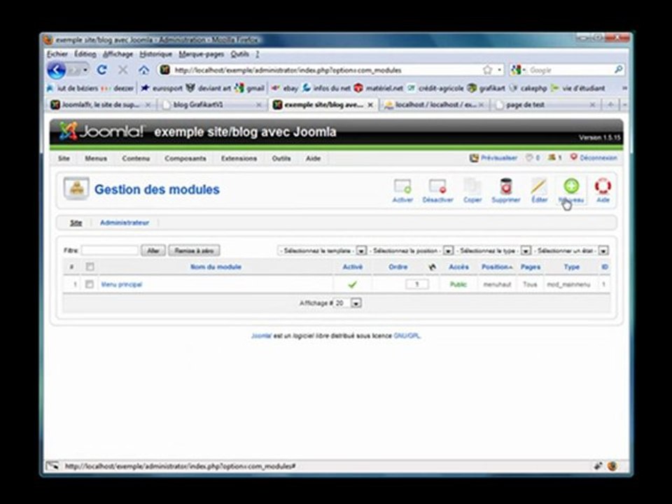 Créer un site/blog avec Joomla! 1.5