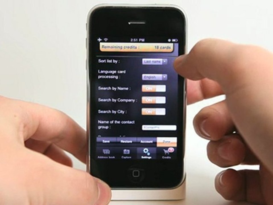 eContact Pro iPhone App Demo