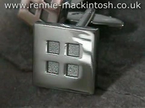 Chrome plated Charles Rennie Mackintosh cufflinks DWA389