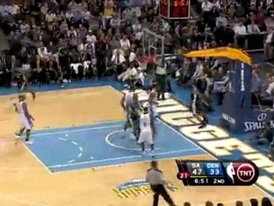 George Hill picks up the loose ball, drives to the basket an