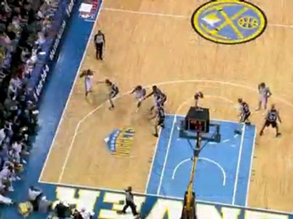 Nene takes the pass, gets fouled and finishes with authority