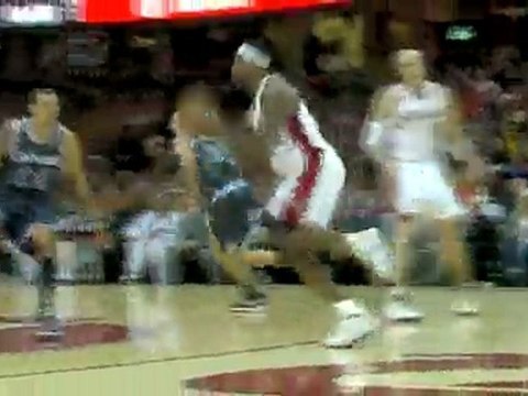 LeBron James finds J.J. Hickson cutting down the baseline fo
