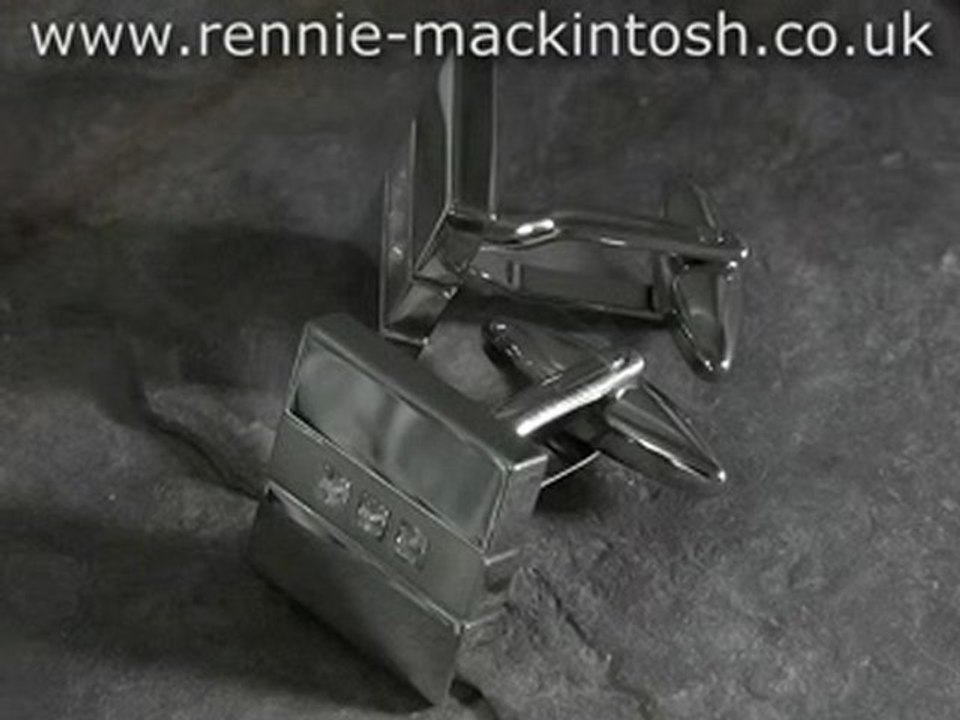 Chrome plated Charles Rennie Mackintosh cufflinks DWA241