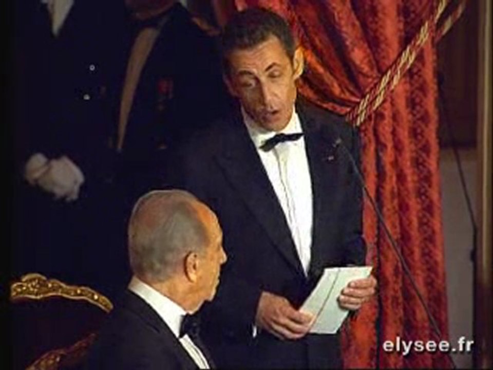 Discours dîner d'Etat offert en l'honneur de M. Shimon PERES