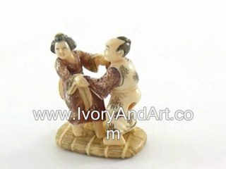 Mammoth ivory Netsuke - Couple Dancing