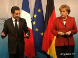 Déclaration à la presse de M. SARKOZY et de Mme MERKEL