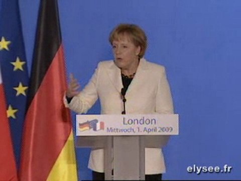 G20 Londres : Conférence de presse SARKOZY MERKEL